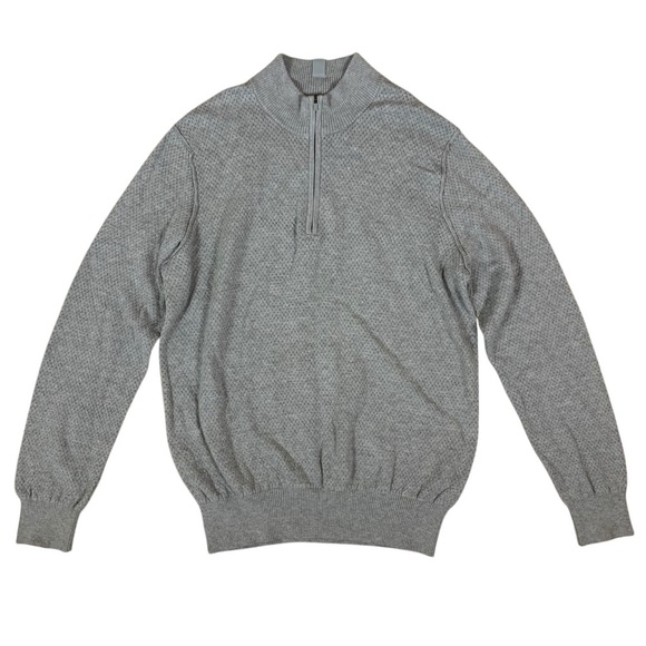 Tommy John Gray Quarter Zip Pullover Sweater Cotton Modal Blend XL - Picture 1 of 6